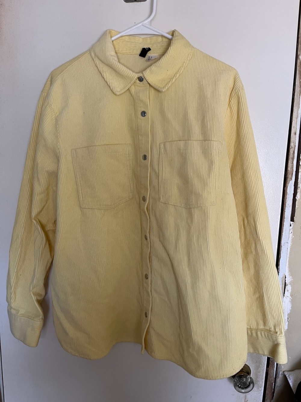 H&M Pale Yellow Corduroy Shirt Jacket
